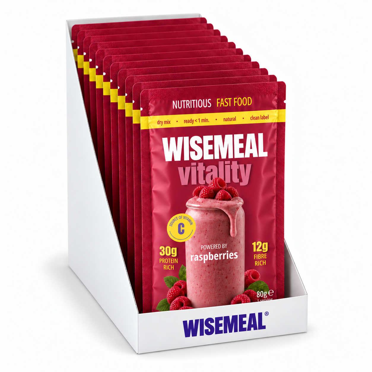WISEMEAL VITALITY raspberry display carton